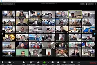 Participants on a Zoom grid mid-game